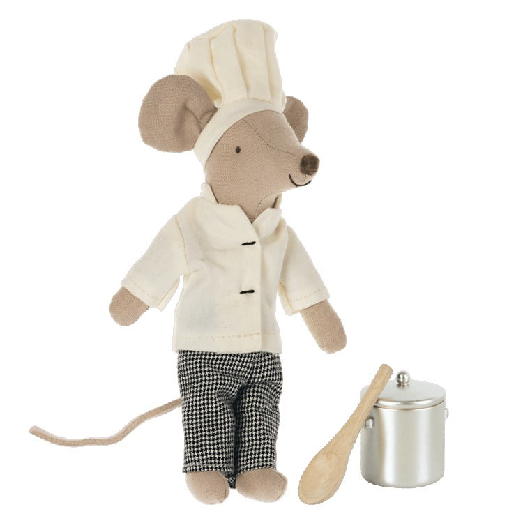 Maileg Chef Mouse with Soup Pot and Spoon image 0