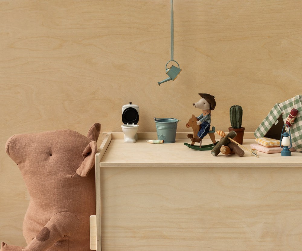 Maileg Cowboy Mouse on Rocking Horse, Little Brother image 1