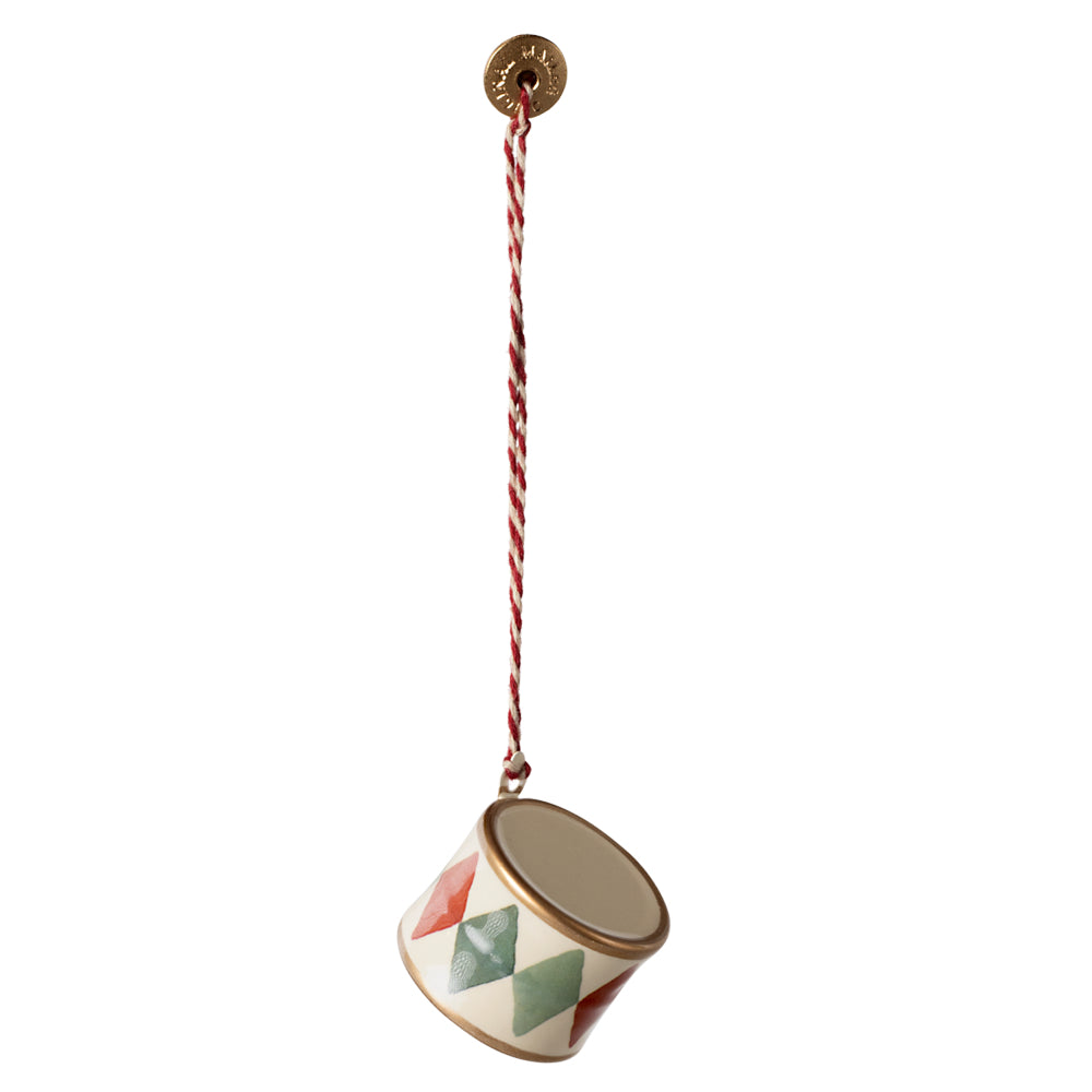 Maileg Metal Ornament, Small Drum - Classic Green image 0