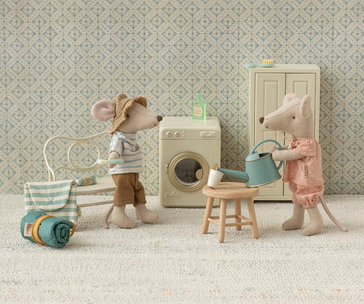 Maileg Washing machine, Mouse - Off white