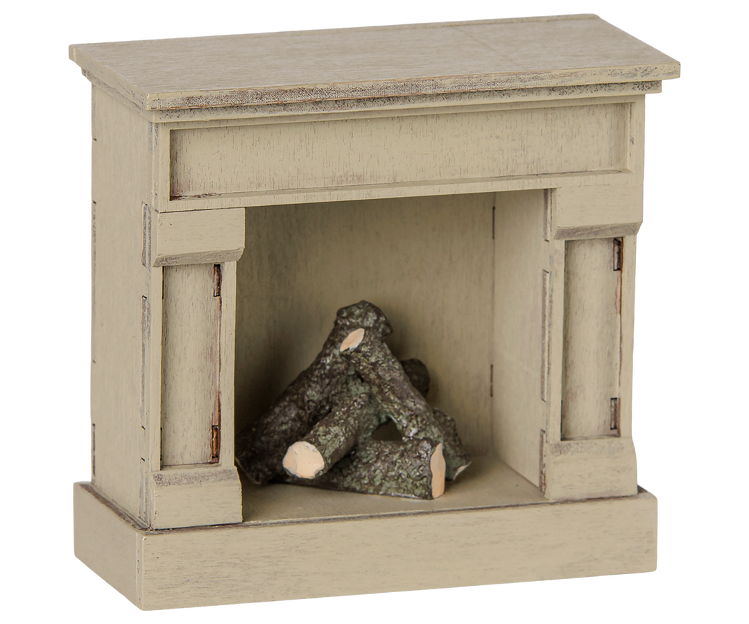 Maileg Fireplace, Mouse - Off white