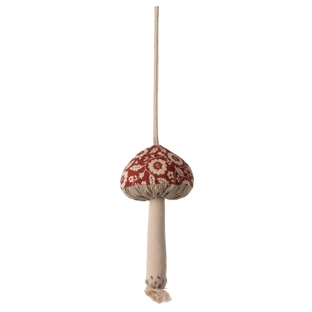 Maileg Mushroom Ornament, Winter Flower - Red image 0