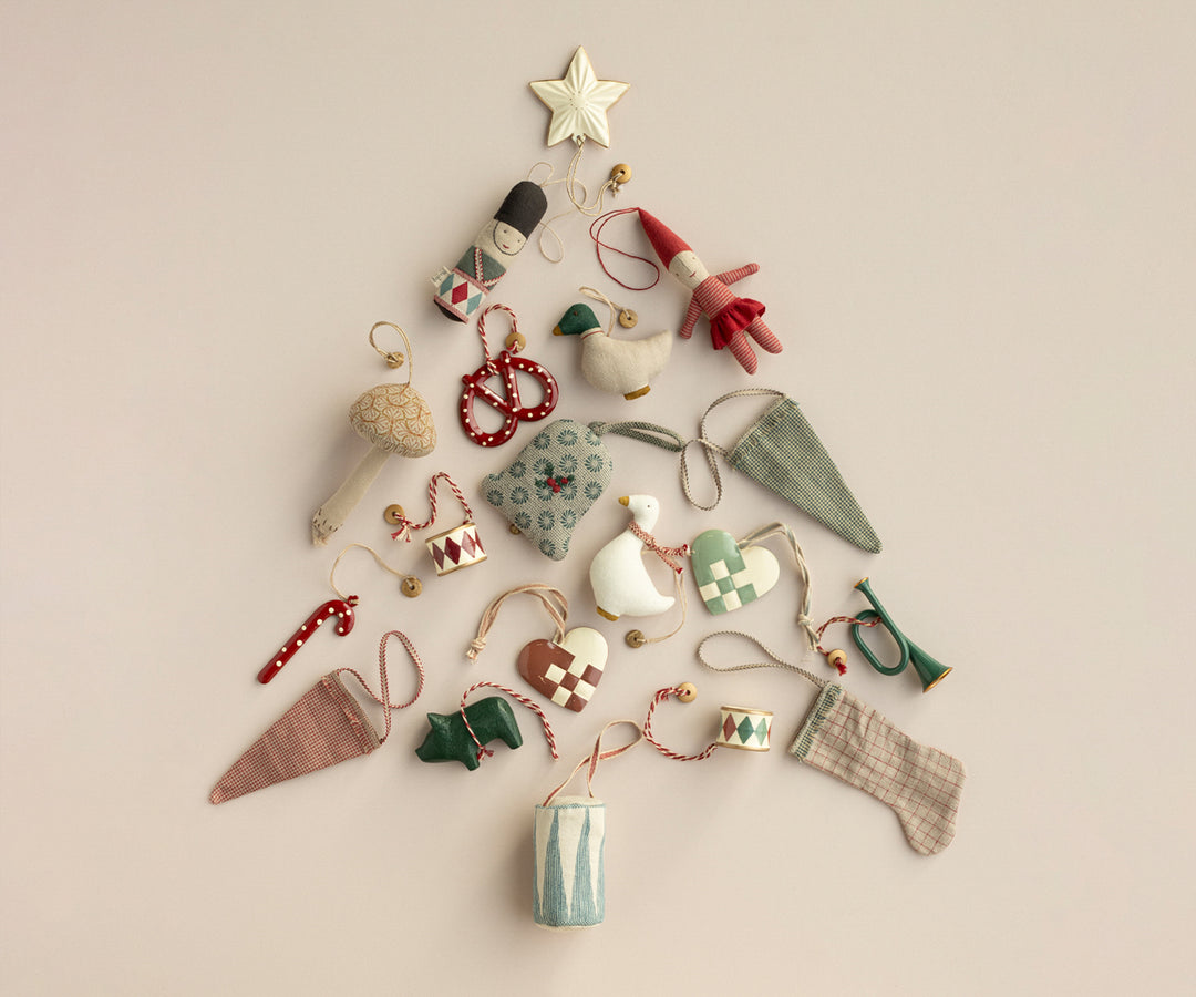 Maileg Mushroom Ornament, Winter heart