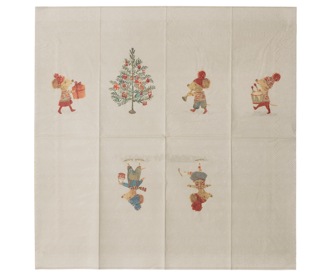 Maileg Napkin, Small - Christmas mice