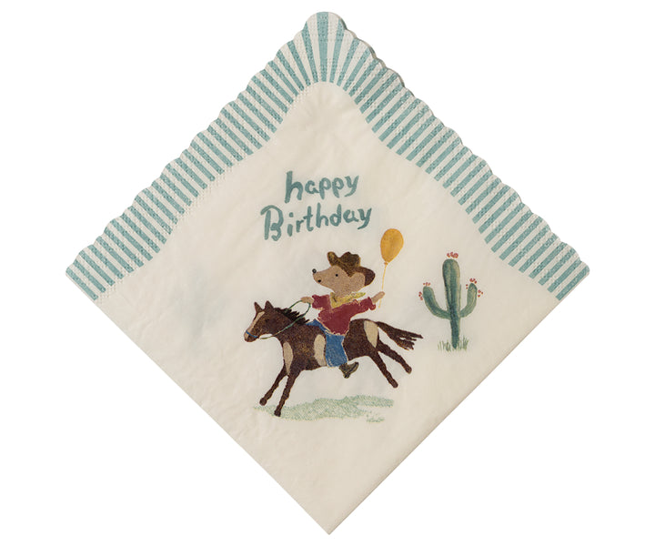 Maileg Napkin, Happy birthday - Cowboy