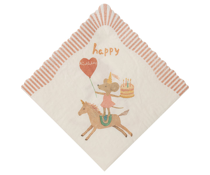 Maileg Napkin, Happy birthday - Unicorn