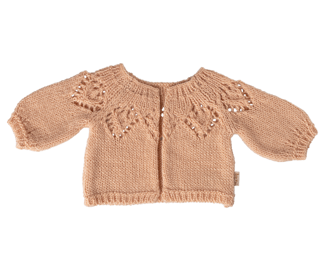 Maileg Knitted Cardigan, Size 4 - Light Rose