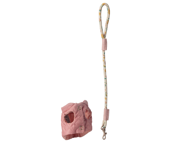 Maileg Pet supply, Harness and leash - Rose