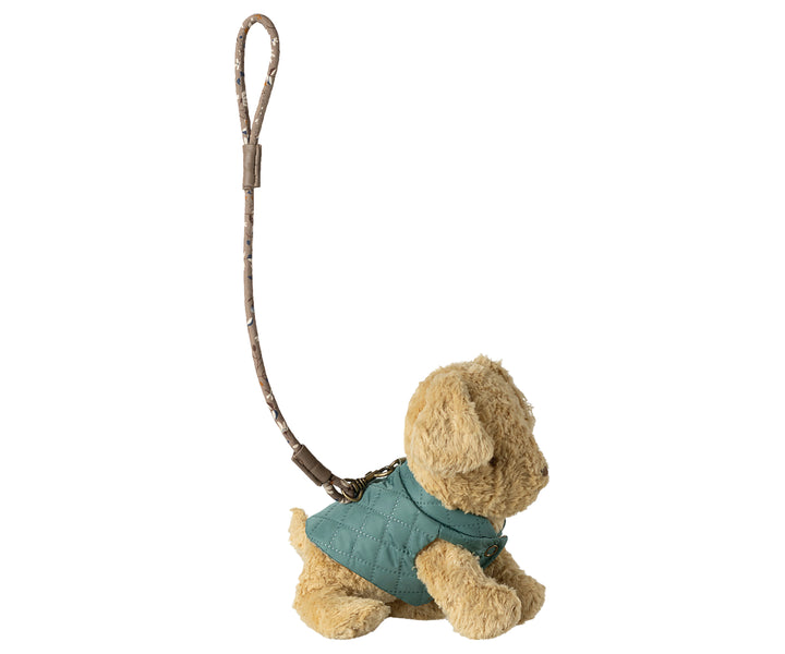 Maileg Pet supply, Harness and leash - Dark mint