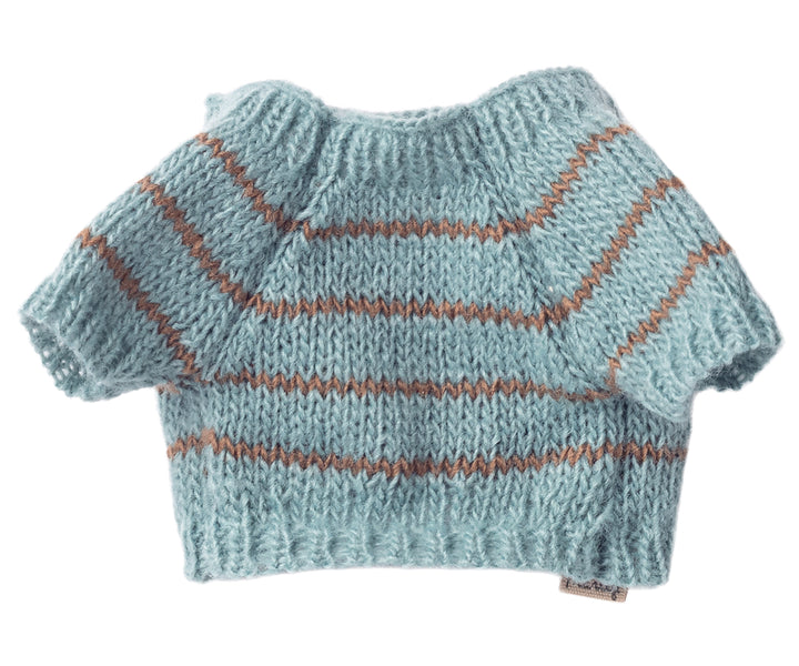 Maileg Puppy supply, Small, Knitted sweater - Dusty blue