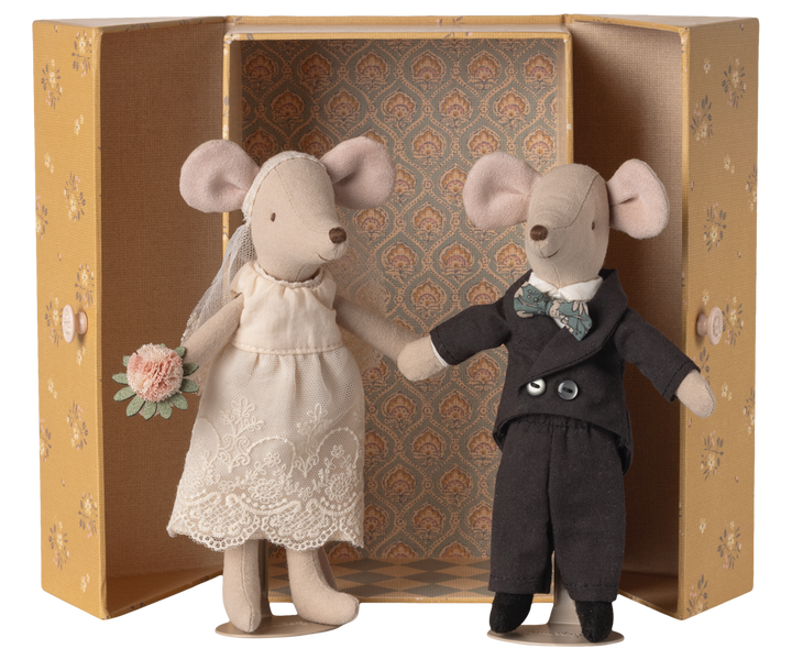 Maileg Wedding mice couple in box, Mum and dad