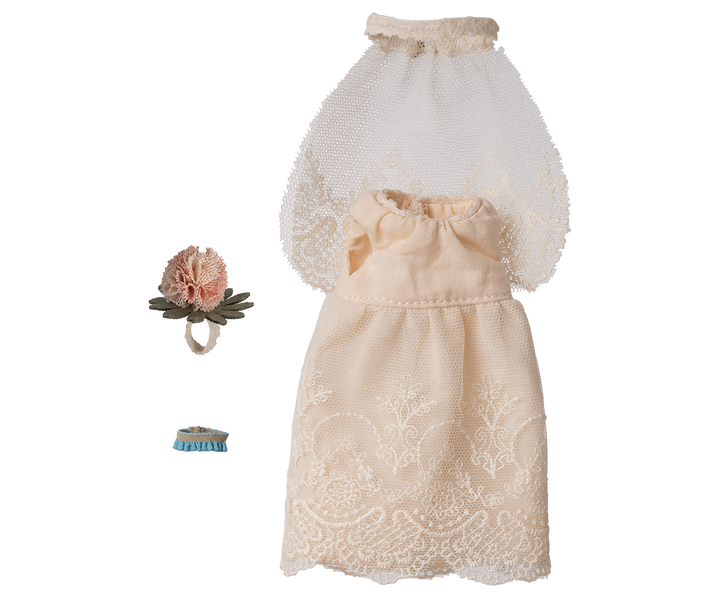 Maileg Wedding dress, Mum mouse