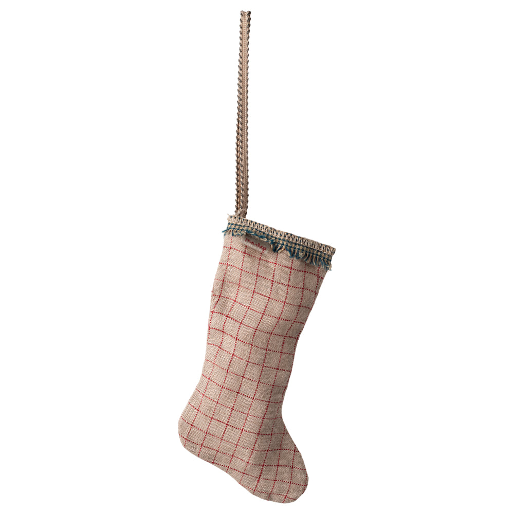 Maileg Stocking Ornament, Checker - Sand image 0