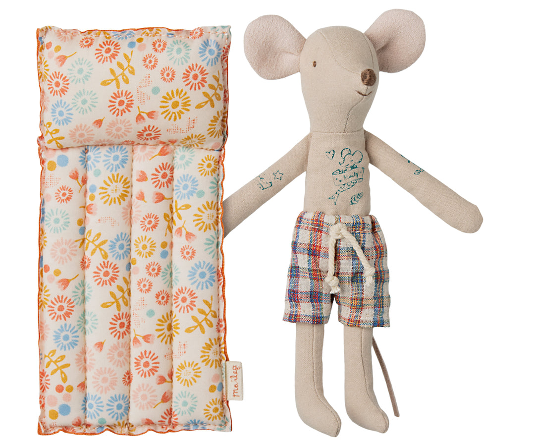 Maileg Beach Mouse with Air Mattress, Dad - Flower image 0