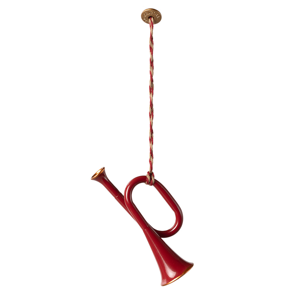 Maileg Metal Ornament, Trumpet - Red image 0
