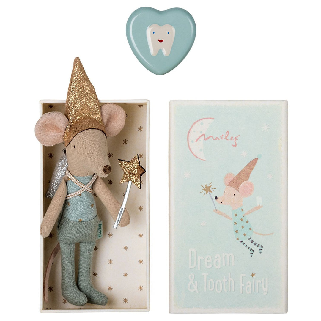 Maileg Tooth Fairy Mouse in Matchbox - Blue image 0