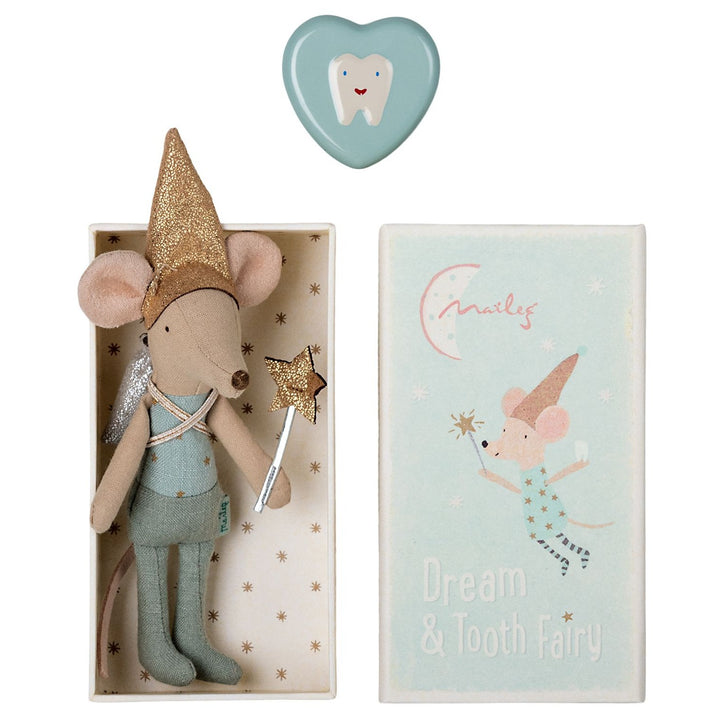 Maileg Tooth Fairy Mouse in Matchbox - Blue image 0