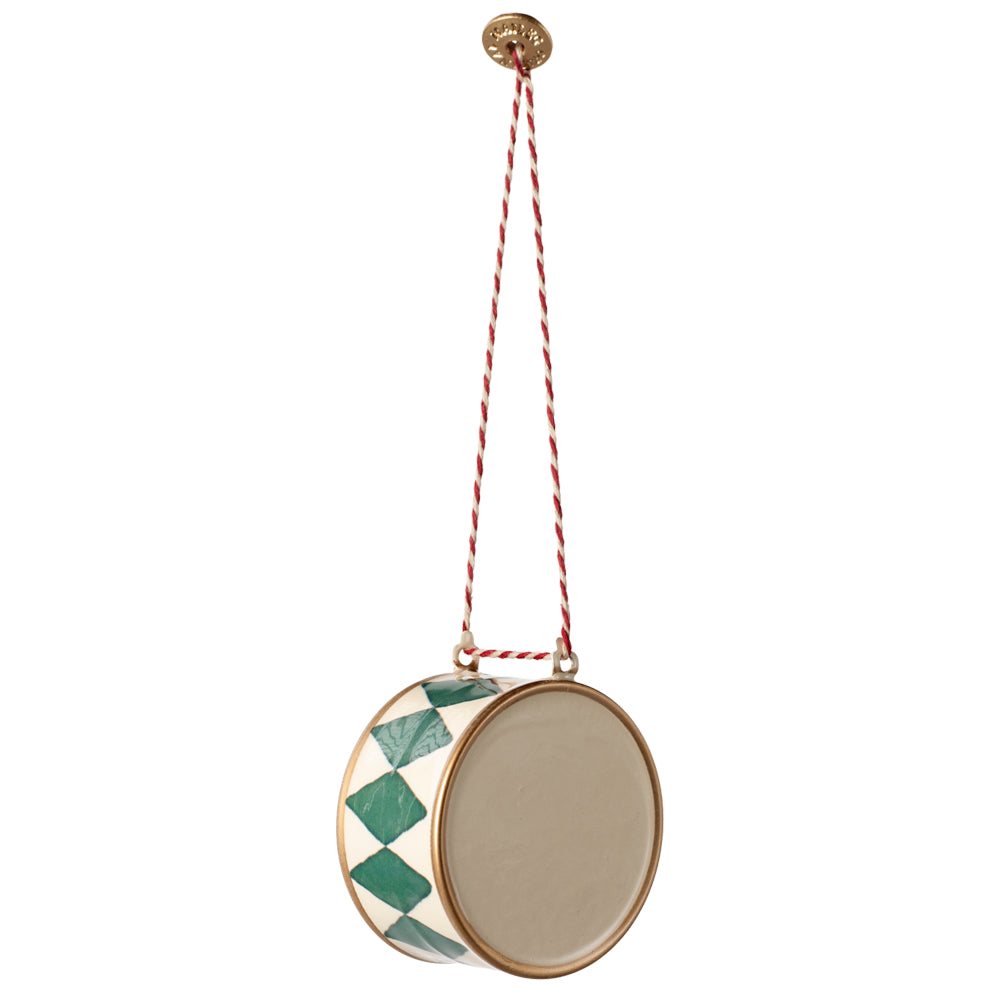 Maileg Metal Ornament, Large Drum - Dark Green image 0