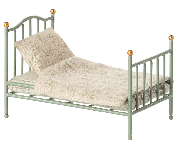 Maileg Vintage single bed, Mouse - Mint image 0