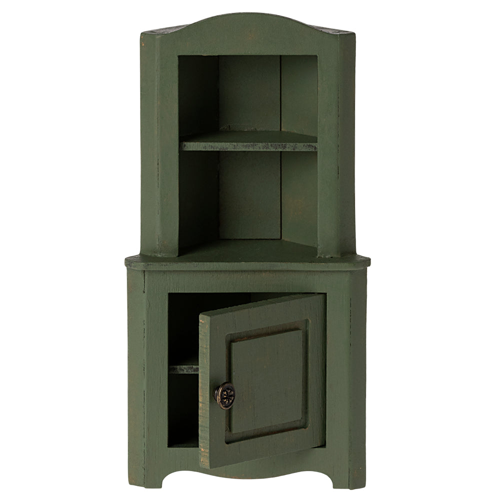 Maileg Corner Cabinet, Mouse - Dark Green image 1