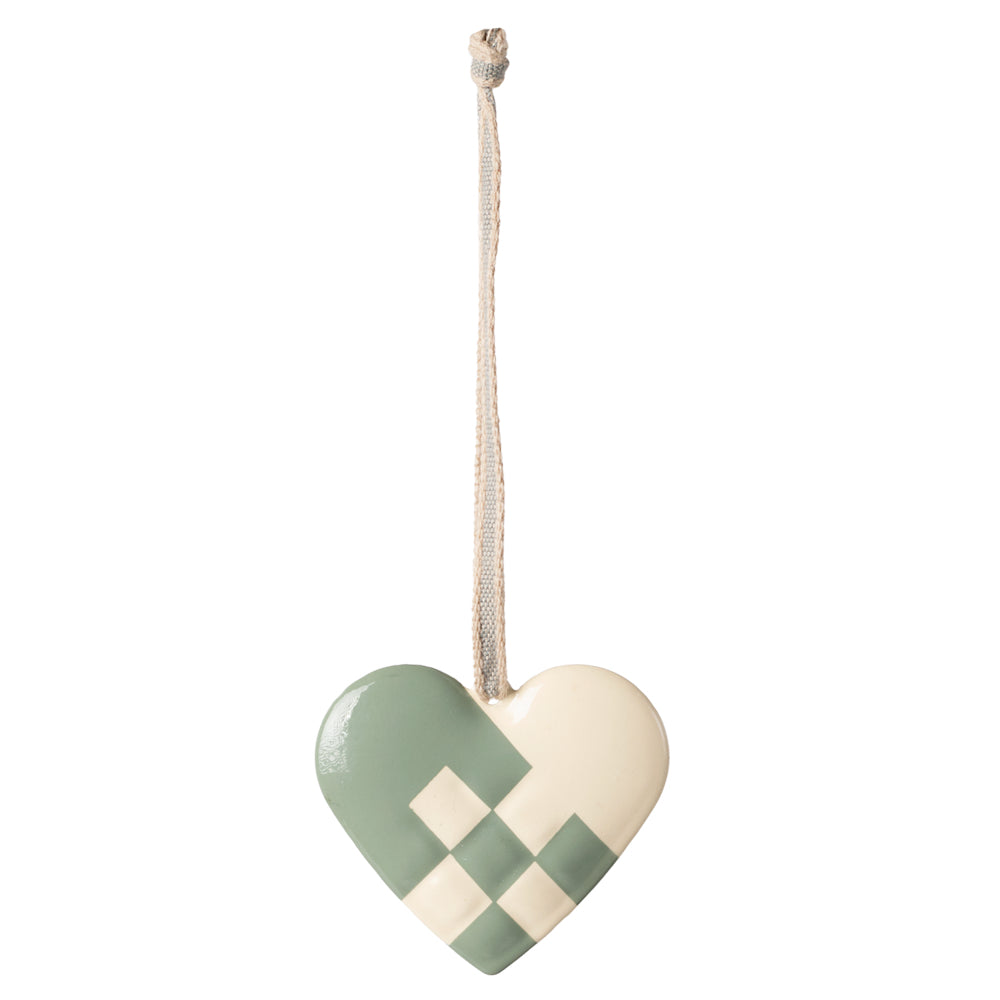 Maileg Metal Ornament, Small Heart - Mint image 0
