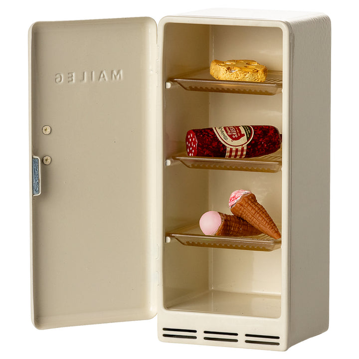 Maileg Metal Fridge, Mouse - Off white image 2