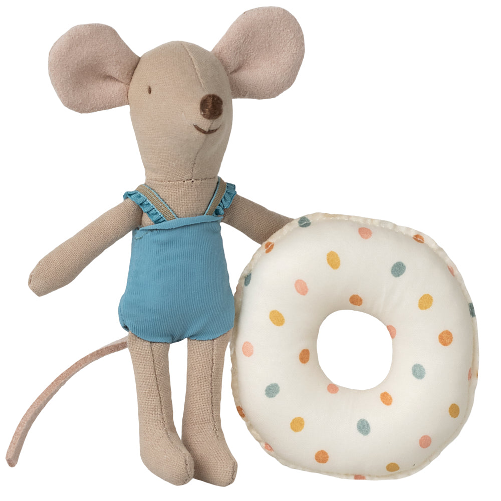 Maileg Beach Mouse with Float, Little Sister - Multi Dot image 0
