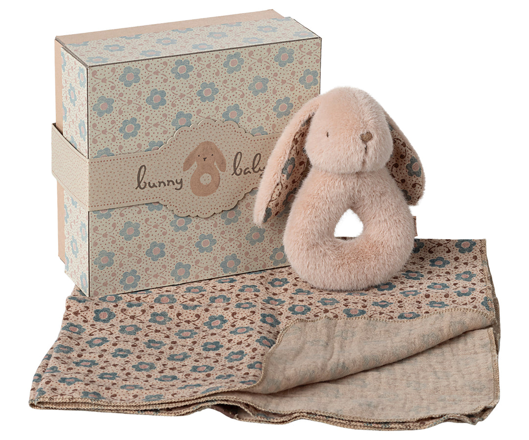Maileg Bunny Rattle Set - Powder image 0