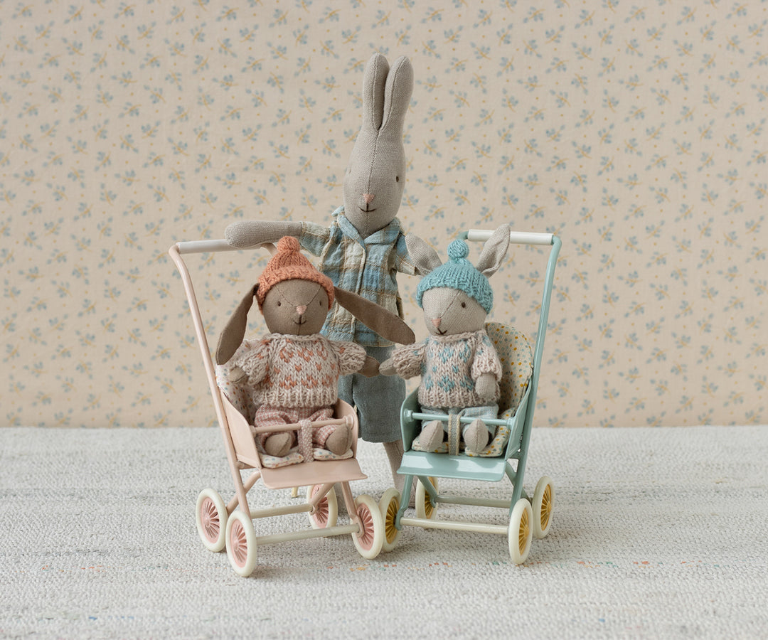 Maileg Winter rabbit, Micro - Sand - Mint image 1