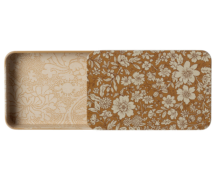 Metal Box with Sliding Lid, Blossom - Ocher image 2