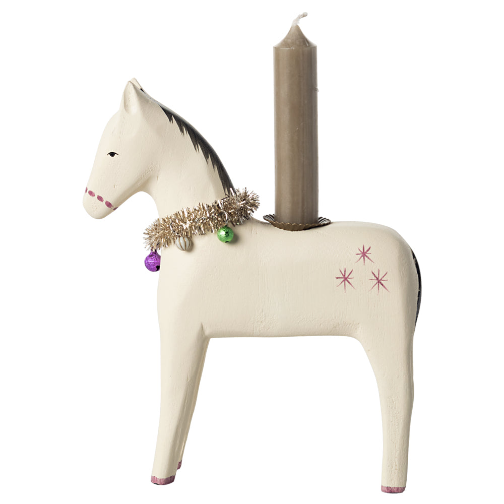 Maileg Wooden Candle Holder, Large Horse image 1
