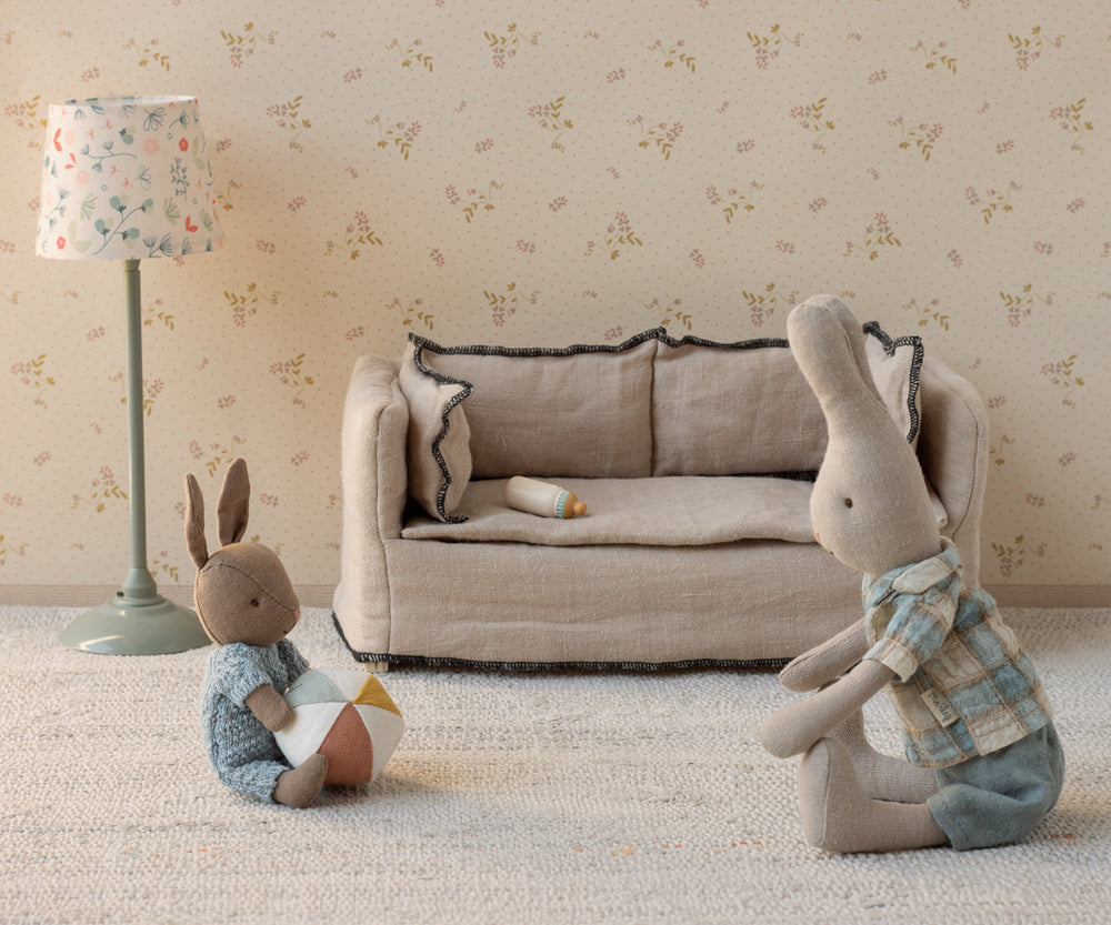 Maileg Rabbit set, Micro - Brown - Blue image 1