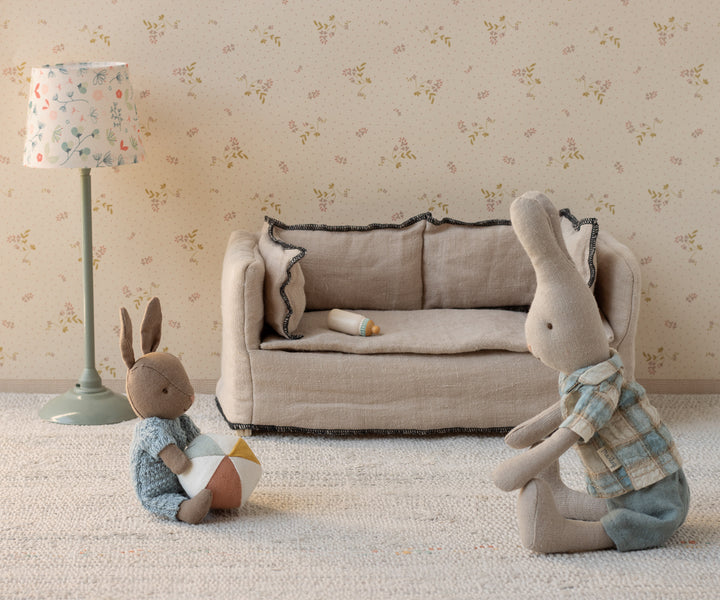 Maileg Rabbit set, Micro - Brown - Blue image 1
