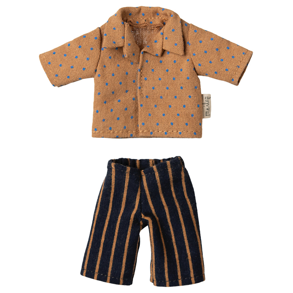 Maileg Shirt &amp; Striped Pants, Dad Mouse image 0