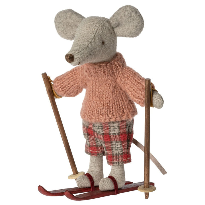 Maileg Winter Mouse with Ski Set, Big Sister image 0