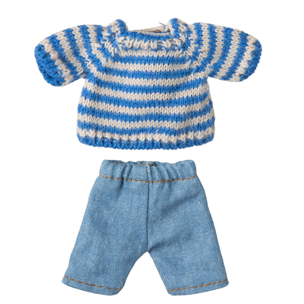 Maileg Knitted Sweater &amp; Pants, Big Brother Mouse image 0