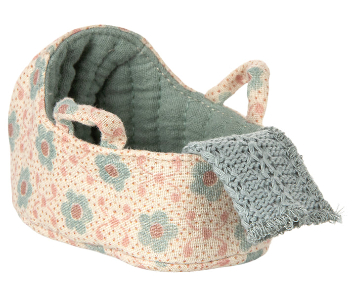 Maileg Carry cot, Baby mouse - Blue image 0