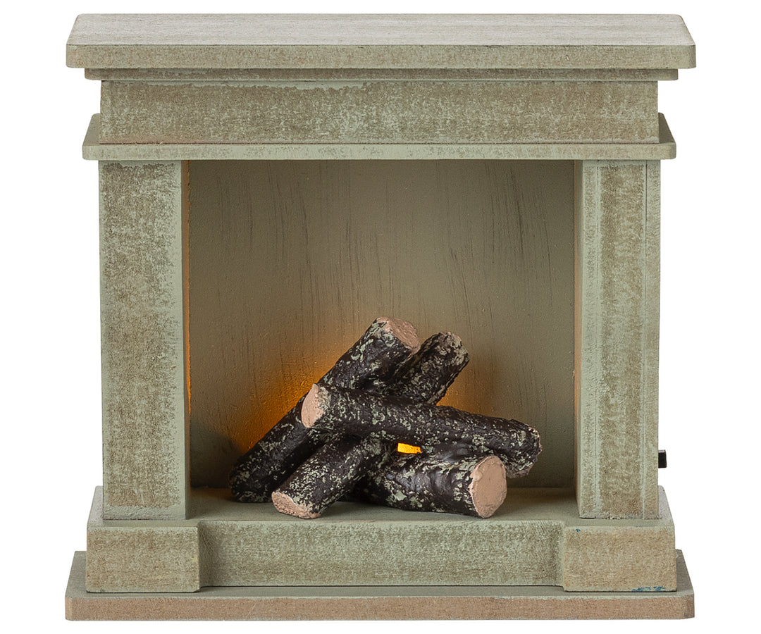Maileg Fireplace, Miniature - Dusty green image 2