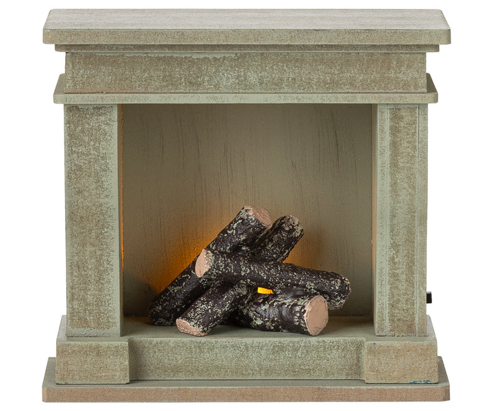 Maileg Fireplace, Miniature - Dusty green image 2