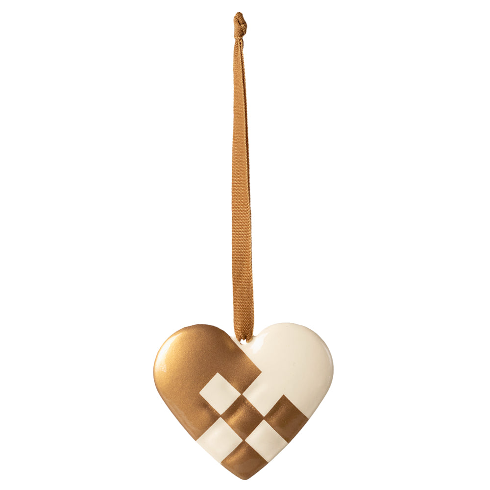 Maileg Metal Ornament, Small Heart - Gold image 0