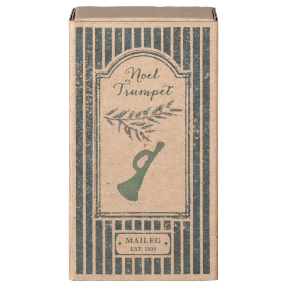 Maileg Metal Ornament, Trumpet - Dark Green image 2