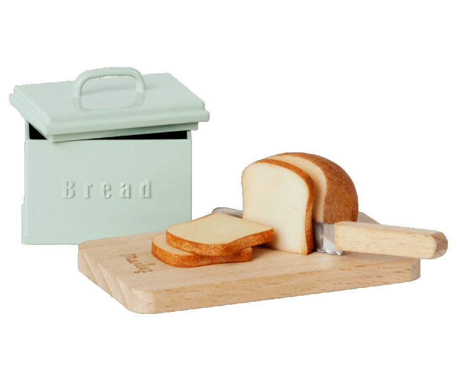 Maileg Bread Box with Bread, Knife, and Cutting Board image 0