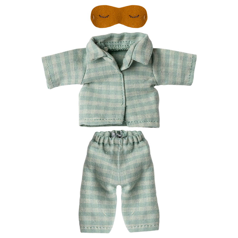 Maileg Pyjamas, Dad mouse - Mint/sand image 0