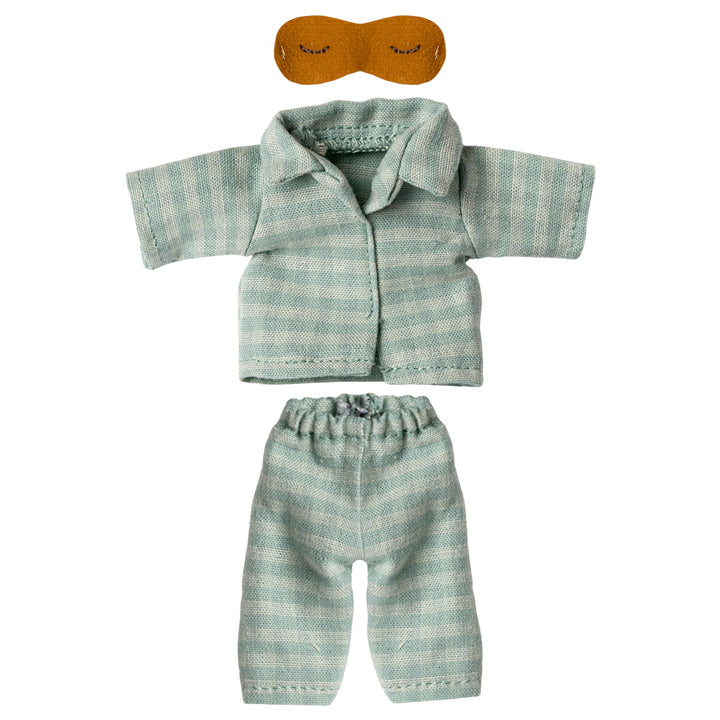 Maileg Pyjamas, Dad mouse - Mint/sand image 0
