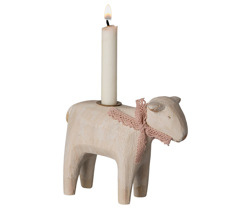 Maileg Candle Holder, Lamb - Rose image 1