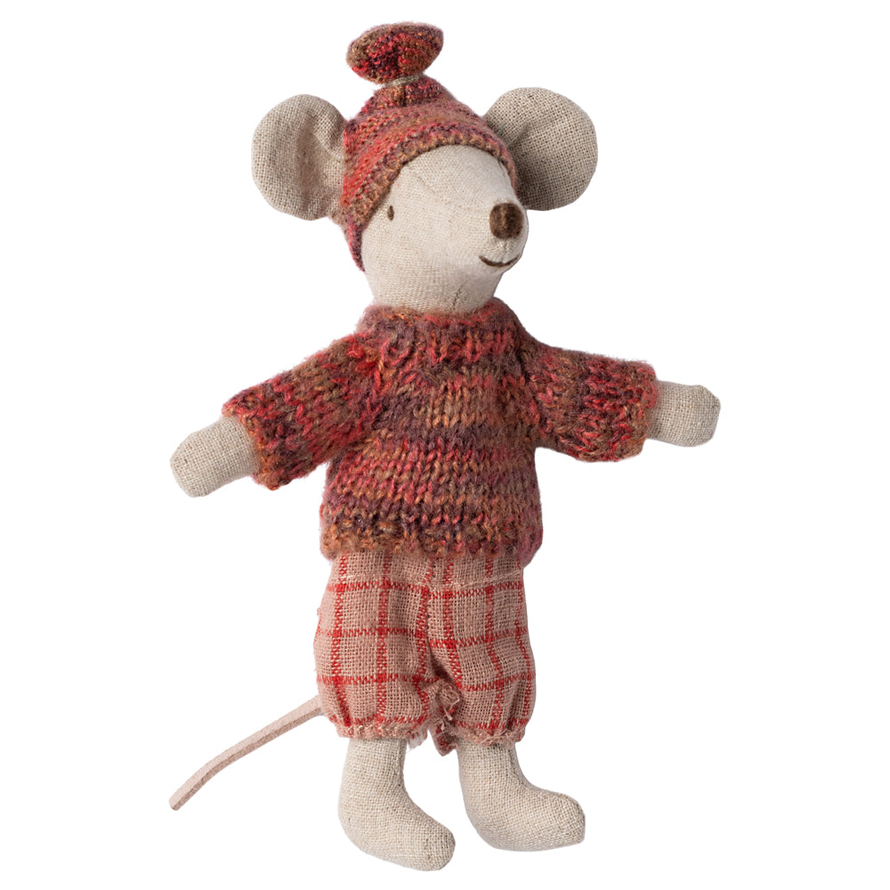 Maileg Winter Mouse with Ski Set, Big Sister - Rose image 1