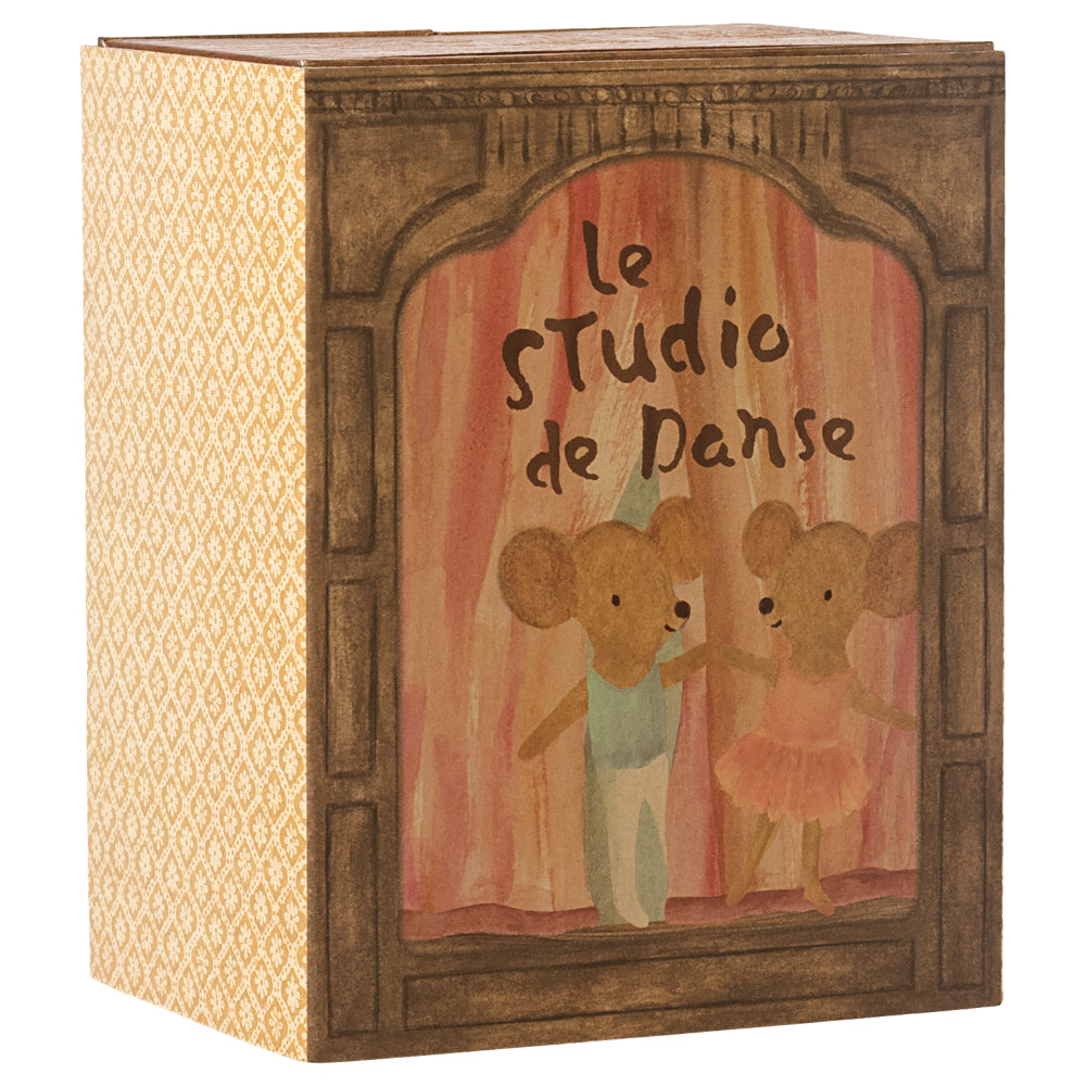 Maileg Ballet mice in dance studio, Little sister and brother image 2