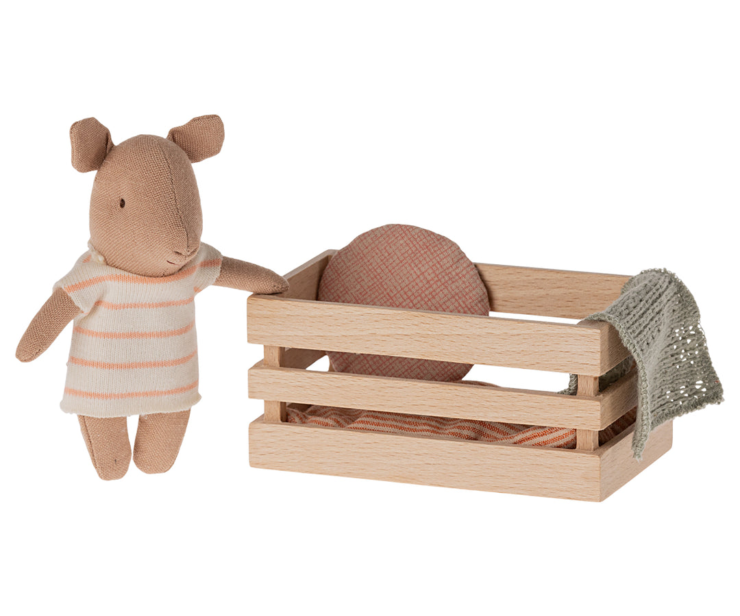 Maileg Pig in Box, Baby - Coral image 0