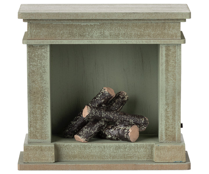 Maileg Fireplace, Miniature - Dusty green image 0