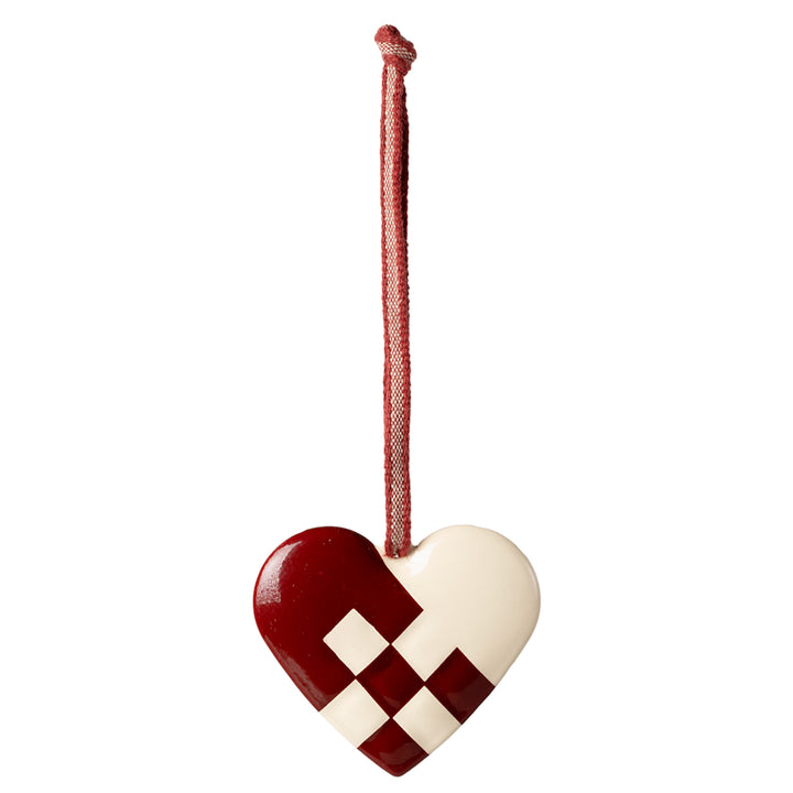 Maileg Metal Ornament, Small Heart - Red image 0
